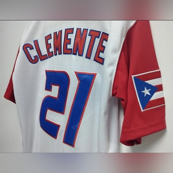 New w/ Tags Mens Roberto Clemente Puerto Rico Baseball Jersey Multiple S… - Picture 2 of 5